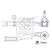 Febi Steering Tie Rod End Ball Joint Front Right 178508