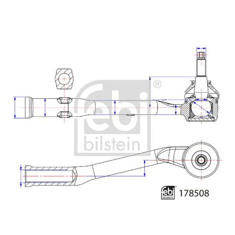 Febi Steering Tie Rod End Ball Joint Front Right 178508