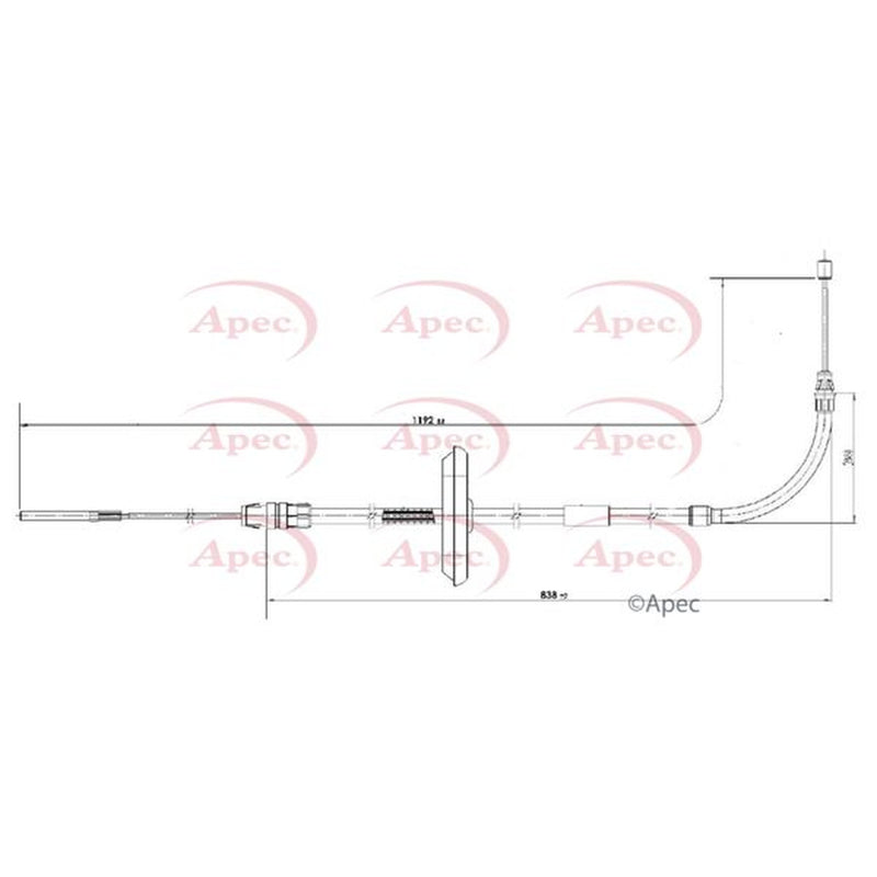 Apec Handbrake Cable Front CAB1797