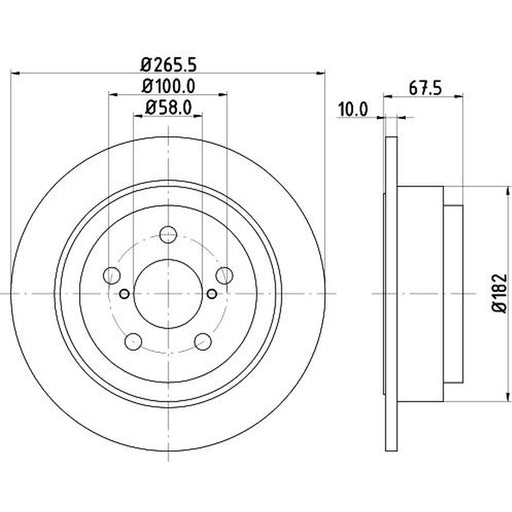 DON 2 x Solid Rear Brake Discs PCD13152