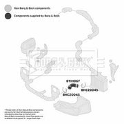 Borg & Beck Intercooler Turbo Charge Air Hose Front BTH1067