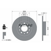 Textar 2 x Solid Rear Brake Discs 92230203