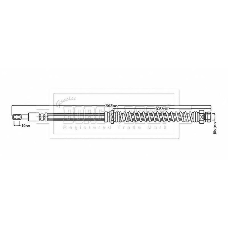 Borg & Beck Brake Hydraulic Hose Line Front Left BBH8883