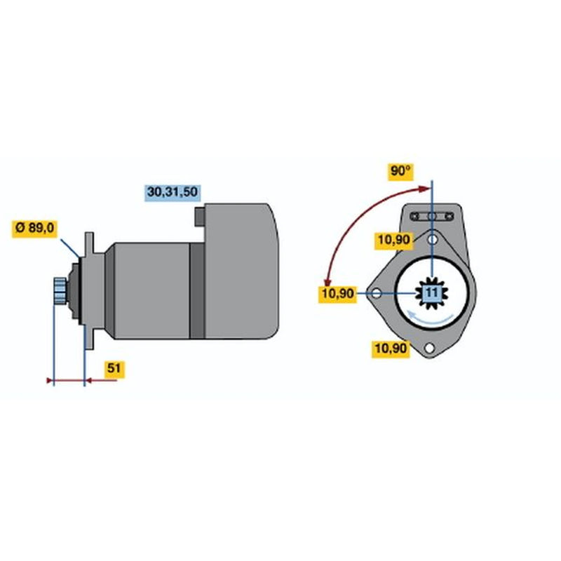 Bosch Starter Motor 24V 5.4kW 11 Teeth 0 986 011 480