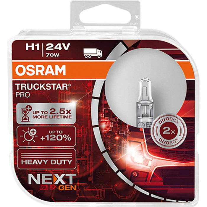 Osram TRUCKSTAR PRO H1 halogen headlamp, 64155TSP-HCB, 24 V commercial vehicle, Osram  - Town Parts