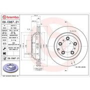 Brembo 2 x Rear Brake Discs 09.C987.21