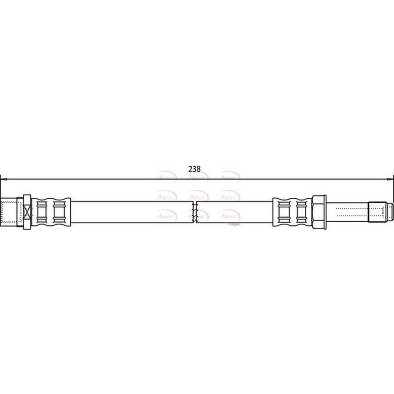 Apec Brake Hydraulic Hose Line Rear HOS3602