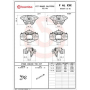 Brembo 2 x Brake Caliper Assembly Rear FALH52