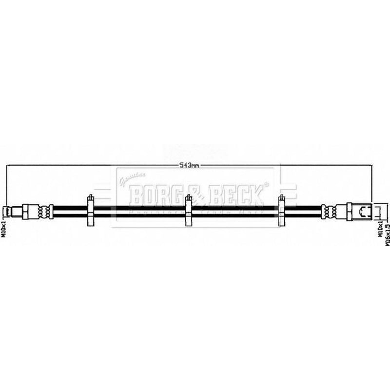 Borg & Beck Brake Hydraulic Hose Line Rear Left BBH8674