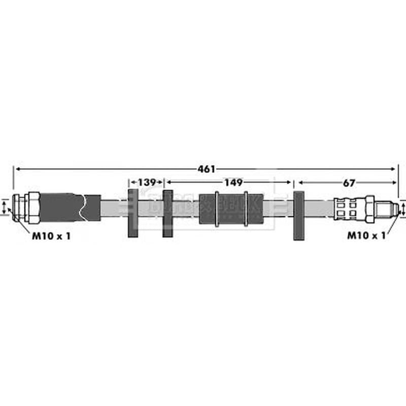 Borg & Beck Brake Hydraulic Hose Line Left BBH6062