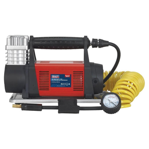 Sealey Tyre Inflator/Mini Air Compressor 12V Heavy-Duty MAC07 Sealey  - Town Parts