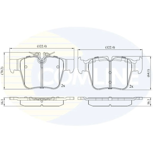 Comline 4 x Rear Brake Pad Set CBP02641