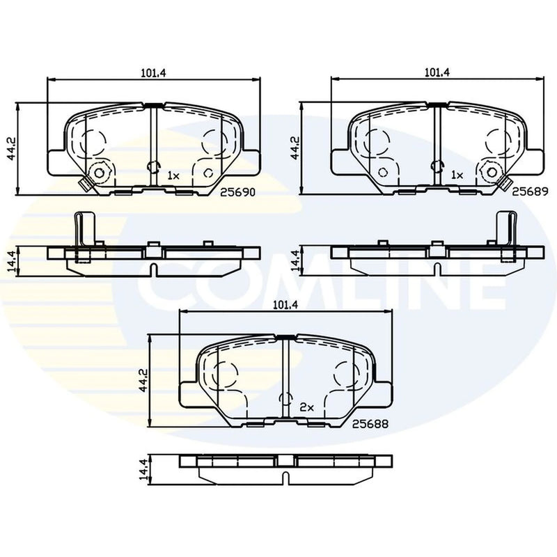 Comline 4 x Rear Brake Pad Set CBP32238