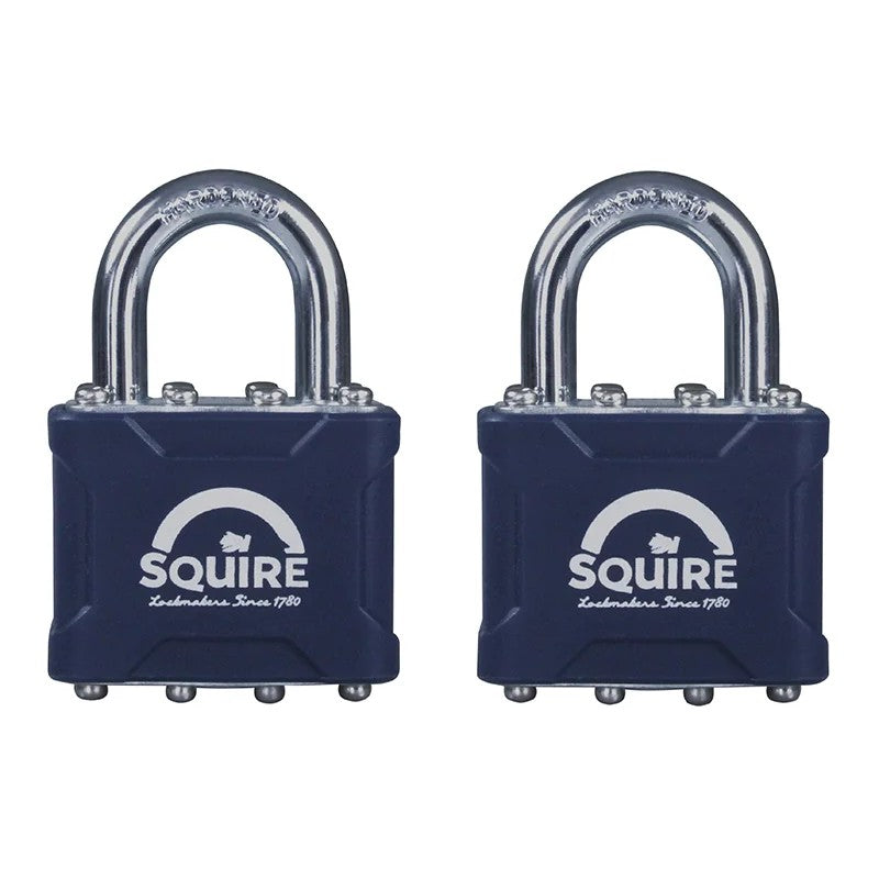 Squire 35T Stronglock Card (2) Padlocks 38mm Open Shackle Keyed - 35T