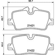 Brembo 4 x Rear Brake Pad Set P06113