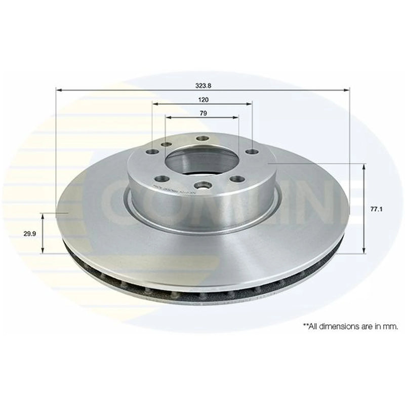 Comline 2 x Internally Vented Front Brake Discs ADC1772V