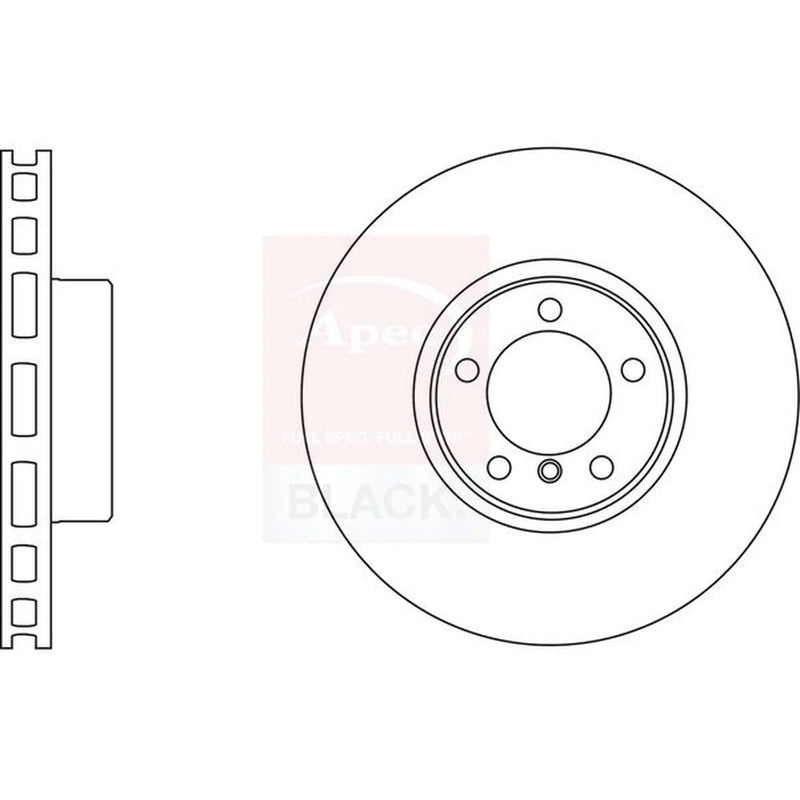 Apec 2 x Vented Front Brake Discs DSK2536B