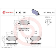 Brembo 4 x Rear Brake Pad Set P30111