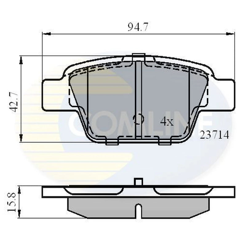 Comline 4 x Rear Brake Pad Set CBP01039