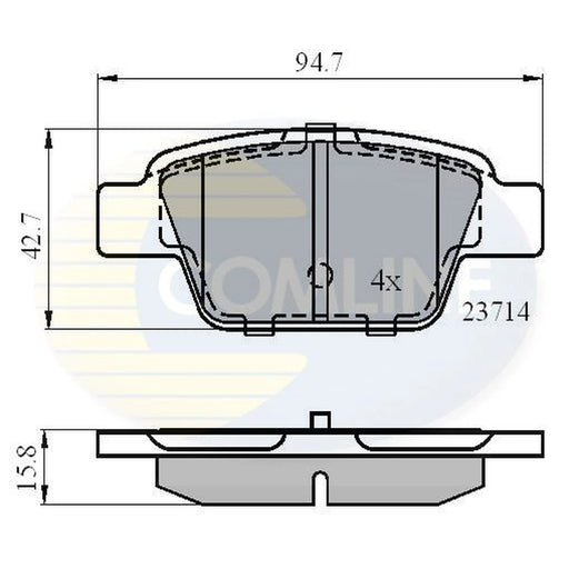 Comline 4 x Rear Brake Pad Set CBP01039
