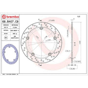 Brembo 2 x Rigid Rear Brake Disc Brake Discs 68B407C8