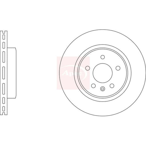 Apec 2 x Vented Rear Brake Discs DSK3414