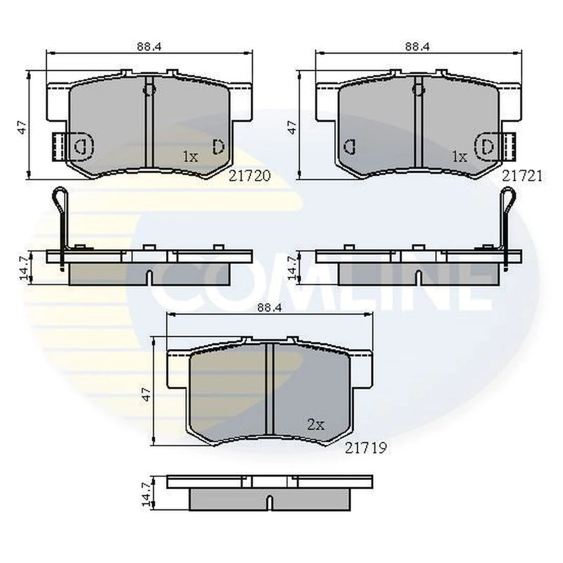 Comline 4 x Rear Brake Pad Set CBP3445