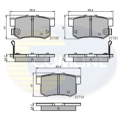 Comline 4 x Rear Brake Pad Set CBP3445