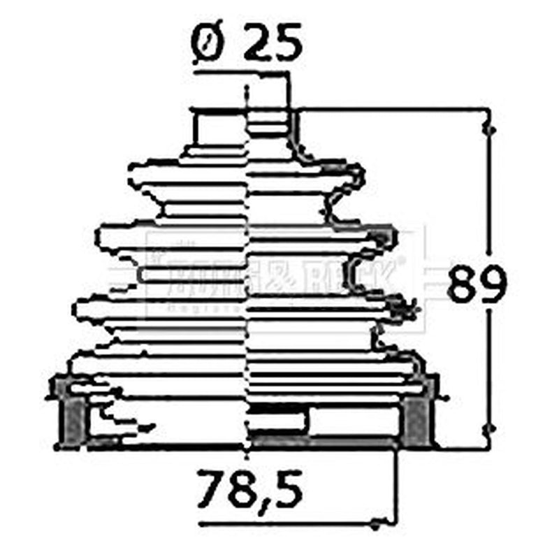 Borg & Beck Drive Shaft Bellow Kit Front Left BCB6419