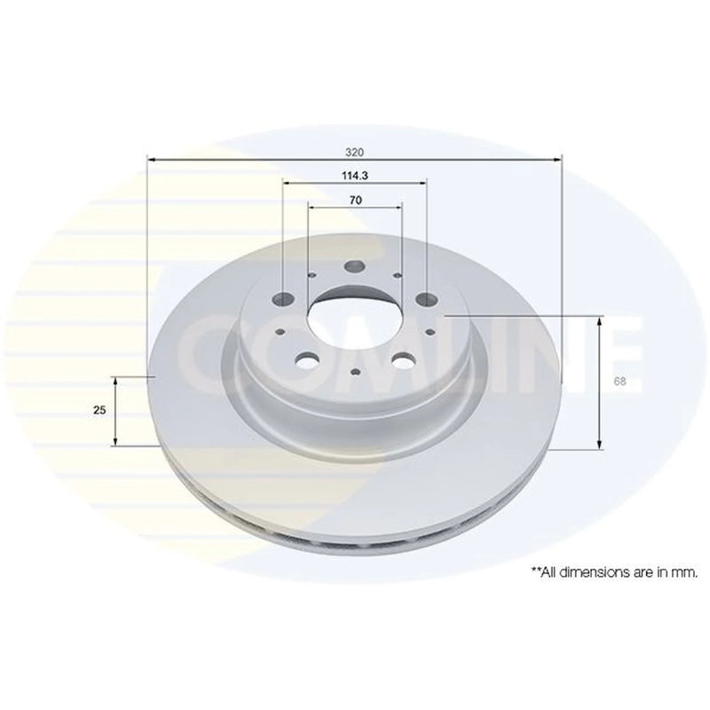 Comline 2 x Internally Vented Front Brake Discs ADC5114V