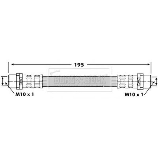 Borg & Beck Brake Hydraulic Hose Line Rear Left BBH6760