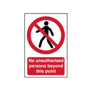 Scan No Unauthorised Persons Beyond This Point - PVC Sign 400 x 600mm - 4053