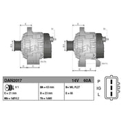Denso Car Alternator 12V DAN2017