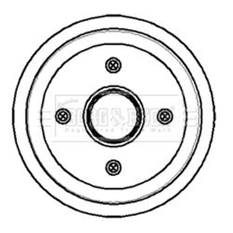 Borg & Beck Brake Drum Assembly Rear BBR7055