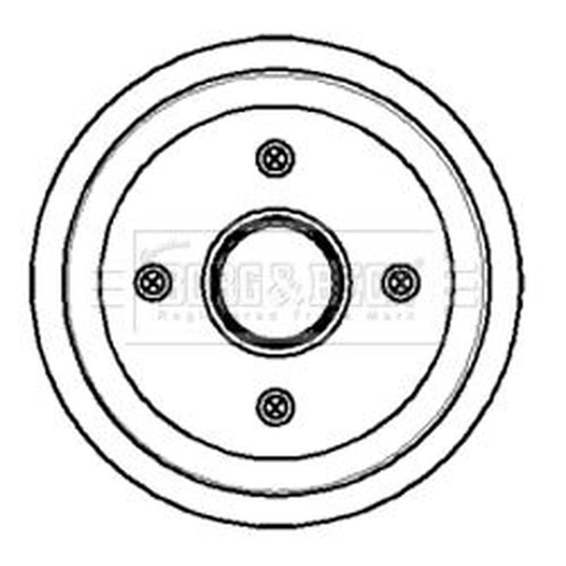 Borg & Beck Brake Drum Assembly Rear BBR7055