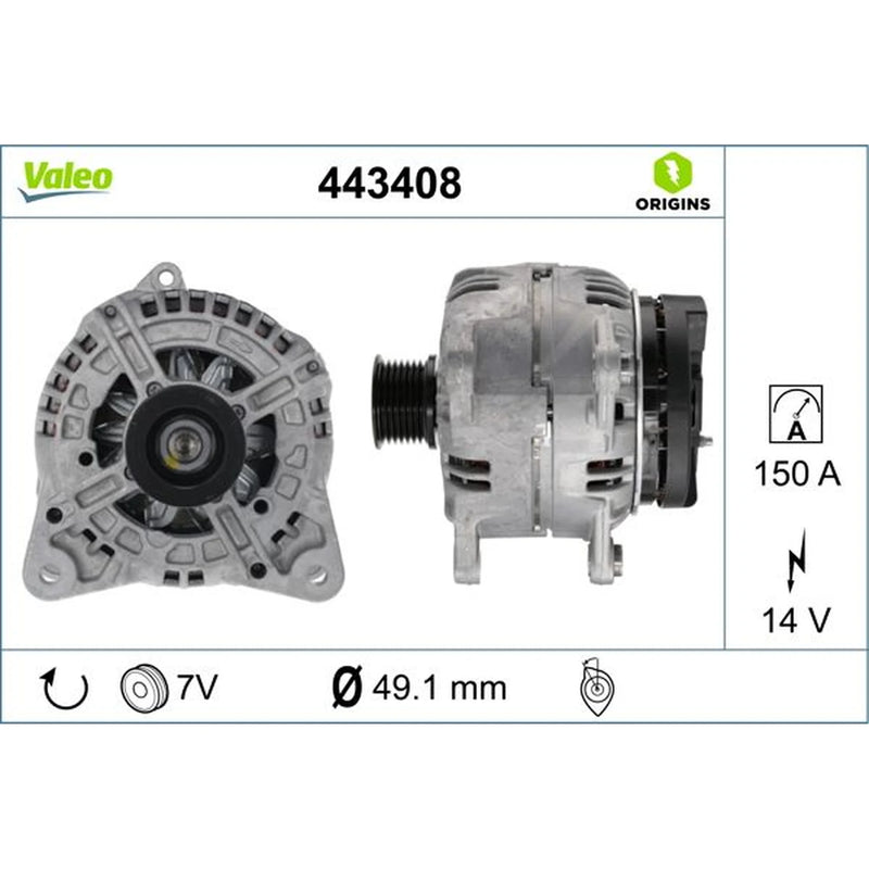 Valeo Car Alternator 12V 443408