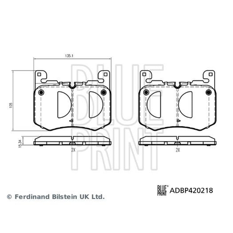 Blue Print Front Brake Pad Set ADBP420218