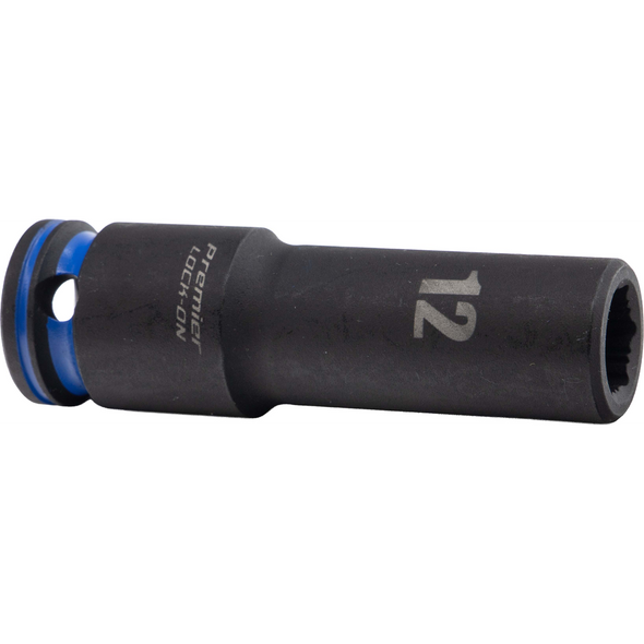 Sealey 1/2"Dr Lock-On Deep Impact Socket 12mm (Blue Coded Ring)