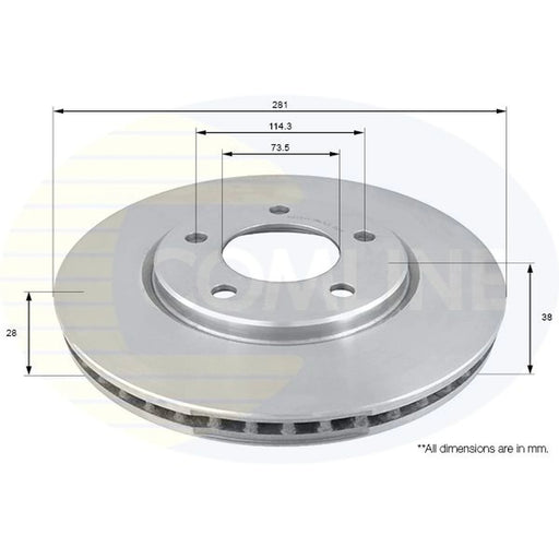 Comline 2 x Front Brake Discs ADC2304V