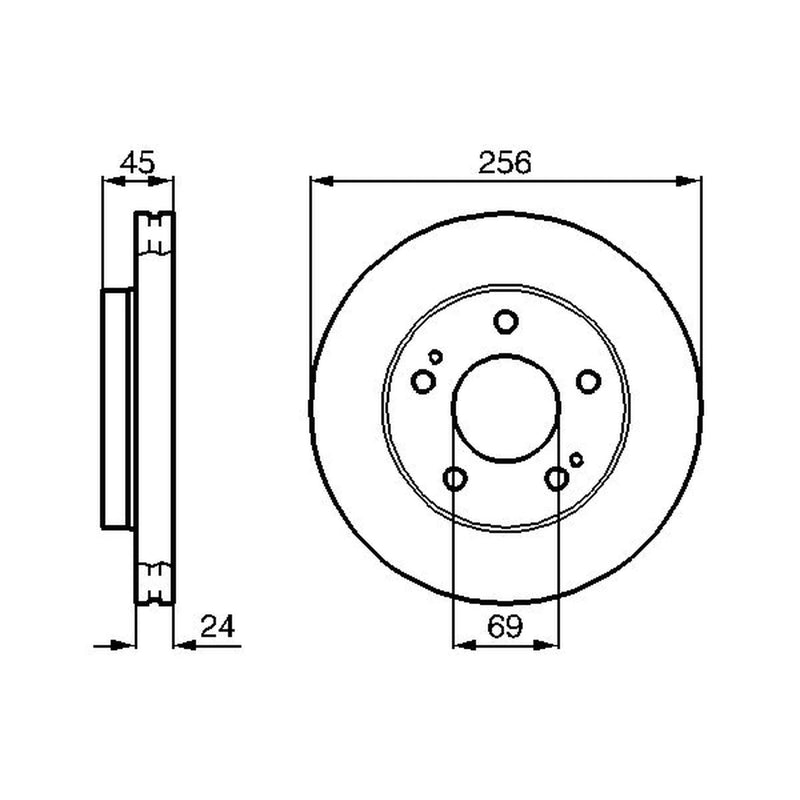 Bosch 2 x Front Brake Discs 0 986 478 708