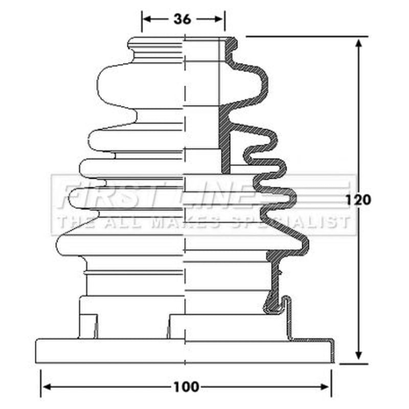 First Line Drive Shaft Bellow Kit Front Right FCB6186