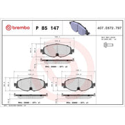 Brembo 4 x Front Brake Pad Set P85147