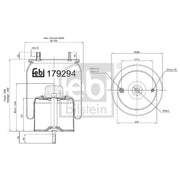 Febi Air Suspension Bellow 258mm Right 179294