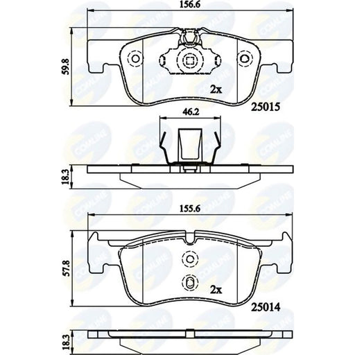 Comline 4 x Front Brake Pad Set CBP02148