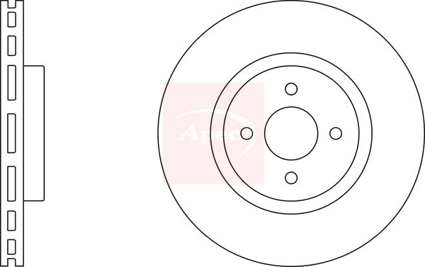 Apec 2 x Brake Disc Set Vented