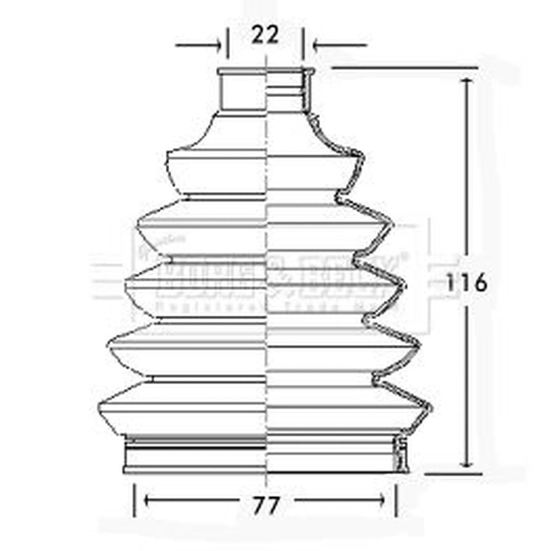 Borg & Beck Drive Shaft Bellow Kit Front Left Thermoplast BCB2346