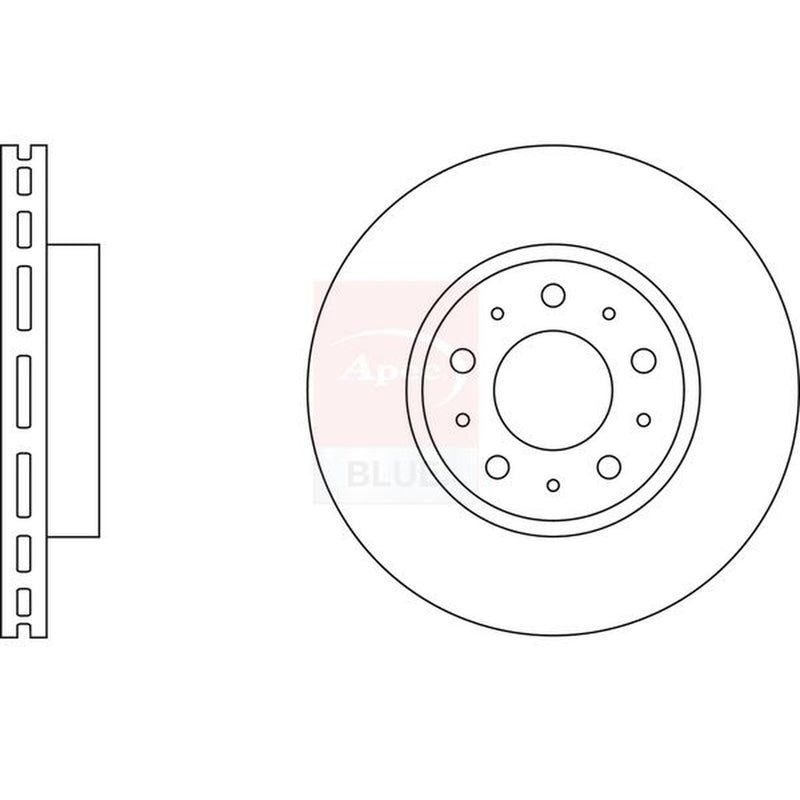 Apec 2 x Vented Front Brake Discs SDK6880