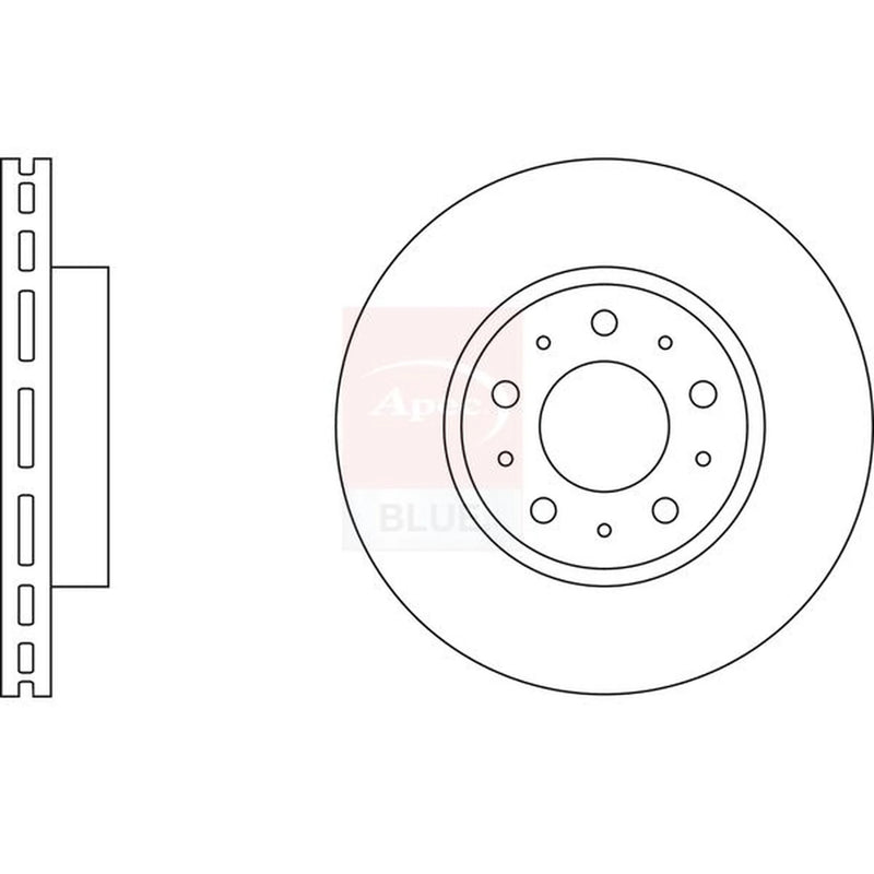Apec 2 x Vented Front Brake Discs SDK6880