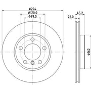 DON 2 x Internally Vented Front Brake Discs PCD19002