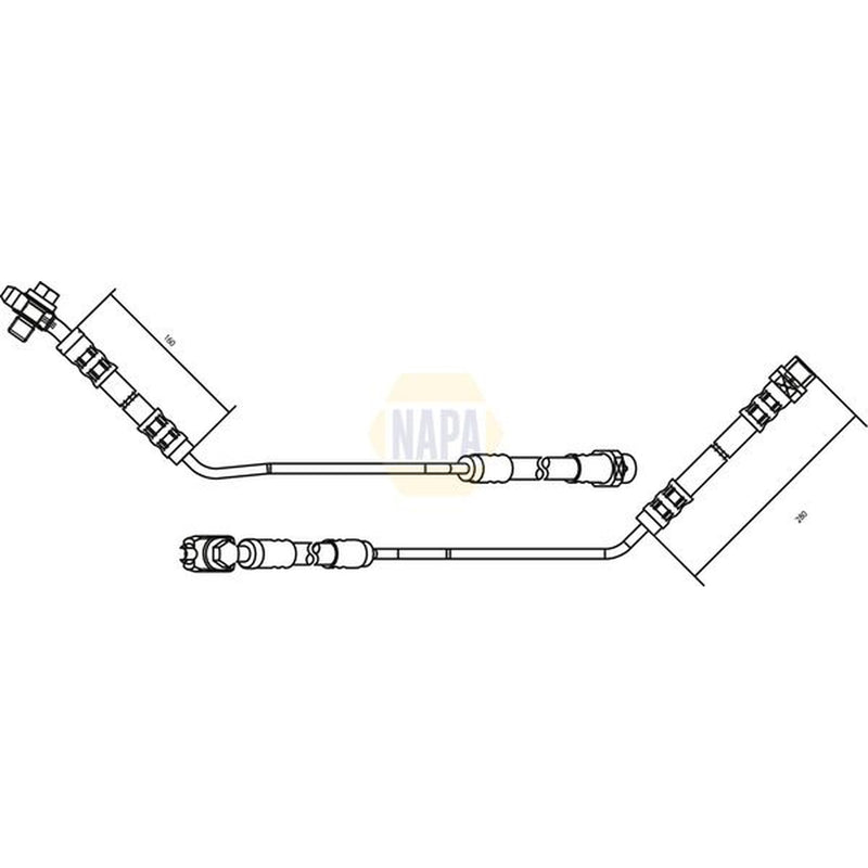 NAPA Brake Hydraulic Hose Line Rear Left NBH1077